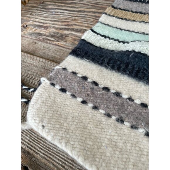 Vintage 1960s Alpaca Wool Saddle Blanket Rug Southwestern - Picture 11 of 14